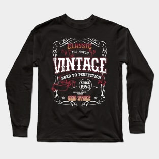 70th Birthday Gift for Men Vintage 1954 Aged to Perfection Sturgis 70th Birthday Long Sleeve T-Shirt